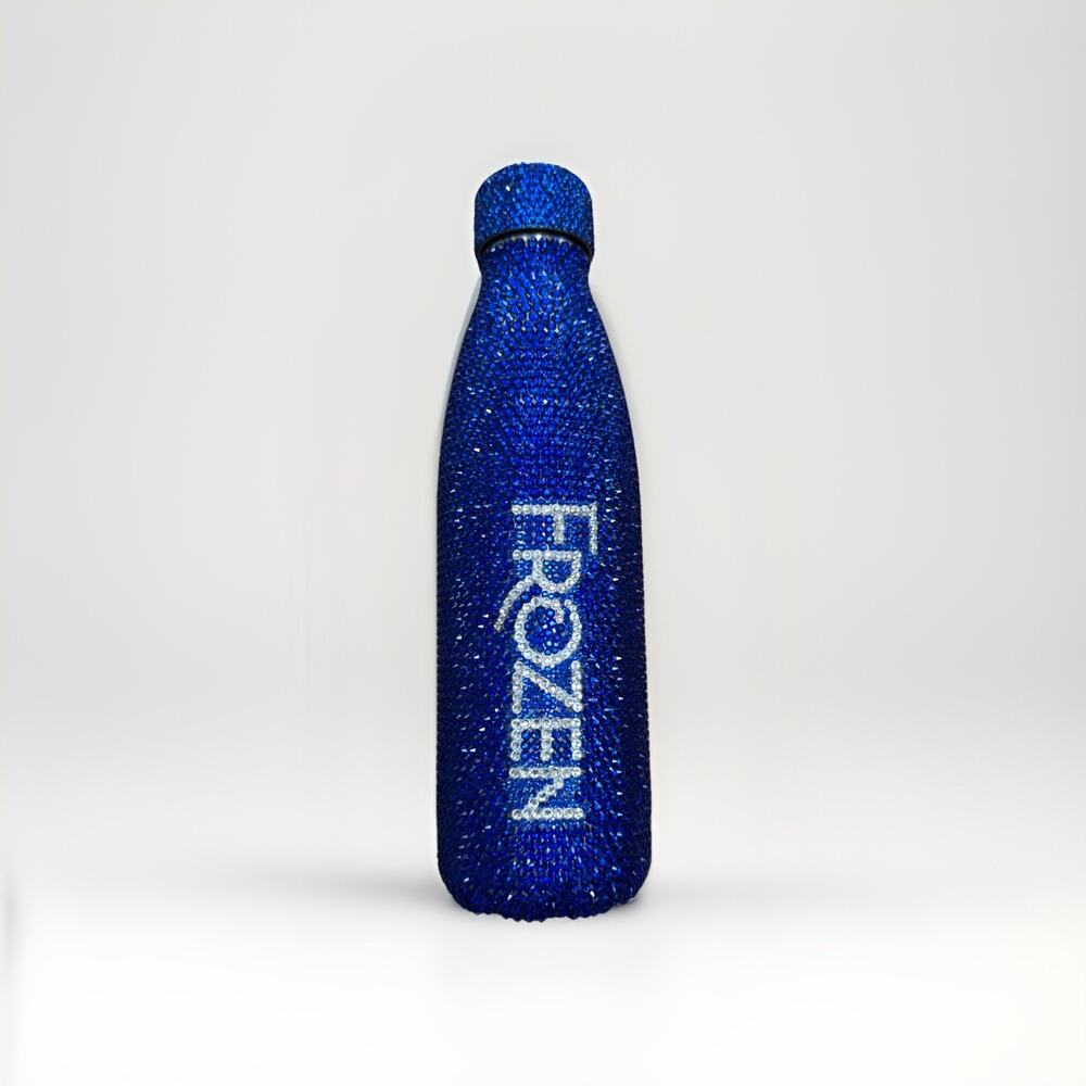 Disney FROZEN MUSICAL RHINESTONE Blue BEDAZZLED Water Bottle D23 EXPO Bling